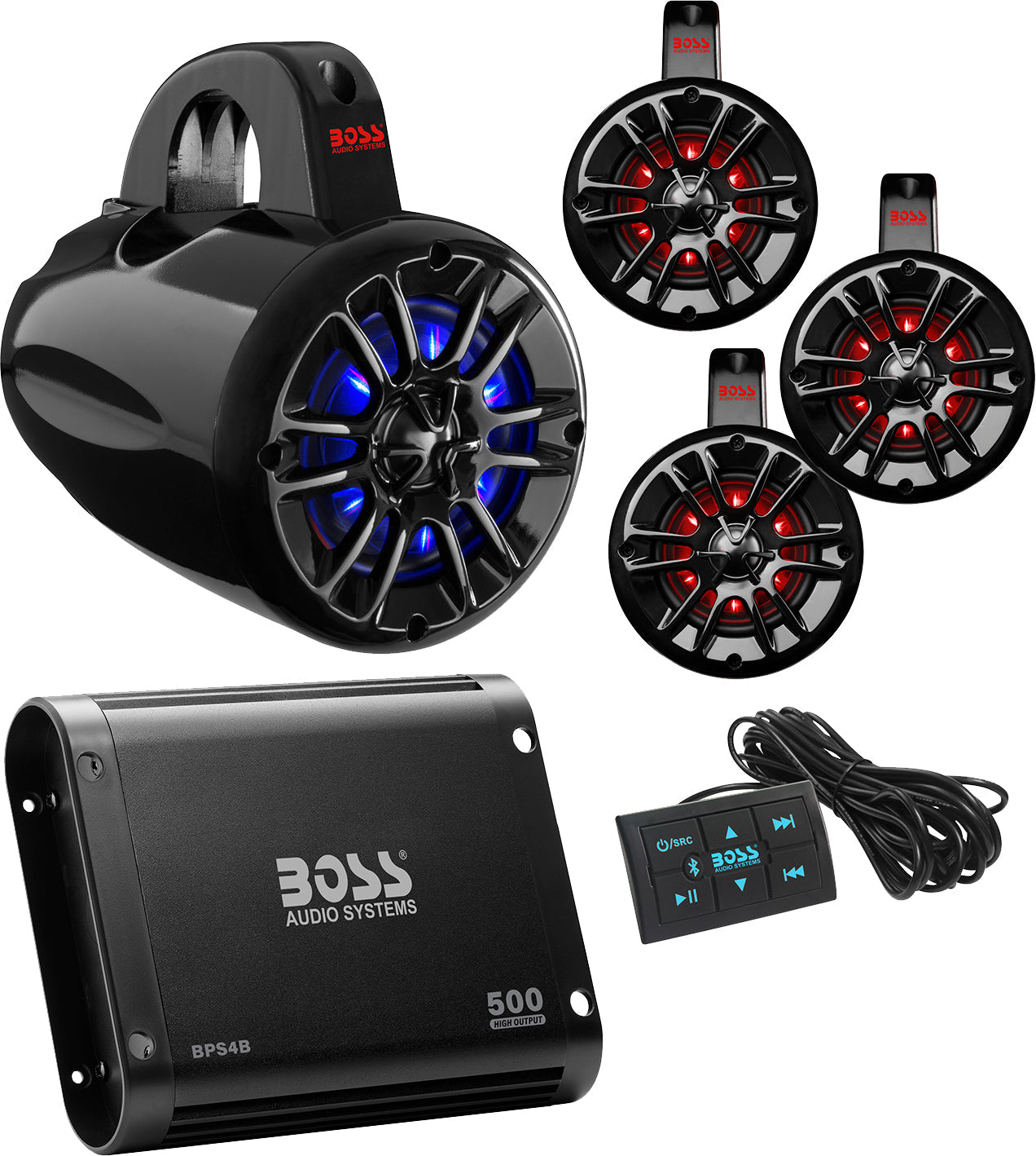 Boss Audio Universal 4 Speaker Kit For Utv - Atv Performance Products