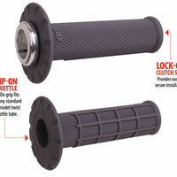 ODI Universal Lock On Grips Half Waffle Graphite/Silver