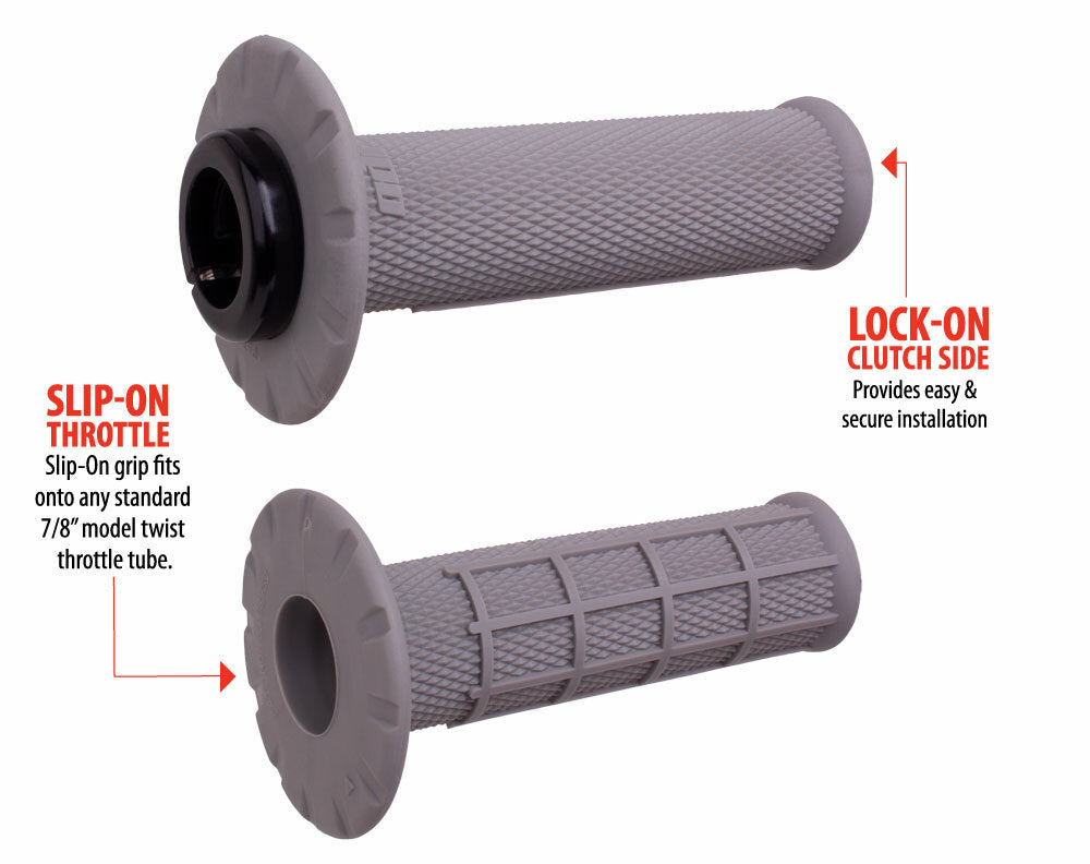 ODI Universal Lock On Grips Half Waffle Grey/Black (Soft)