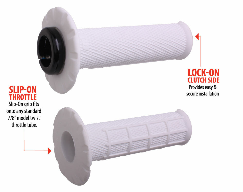 ODI Universal Lock On Grips Pro Half Waffle White/Black (Soft)