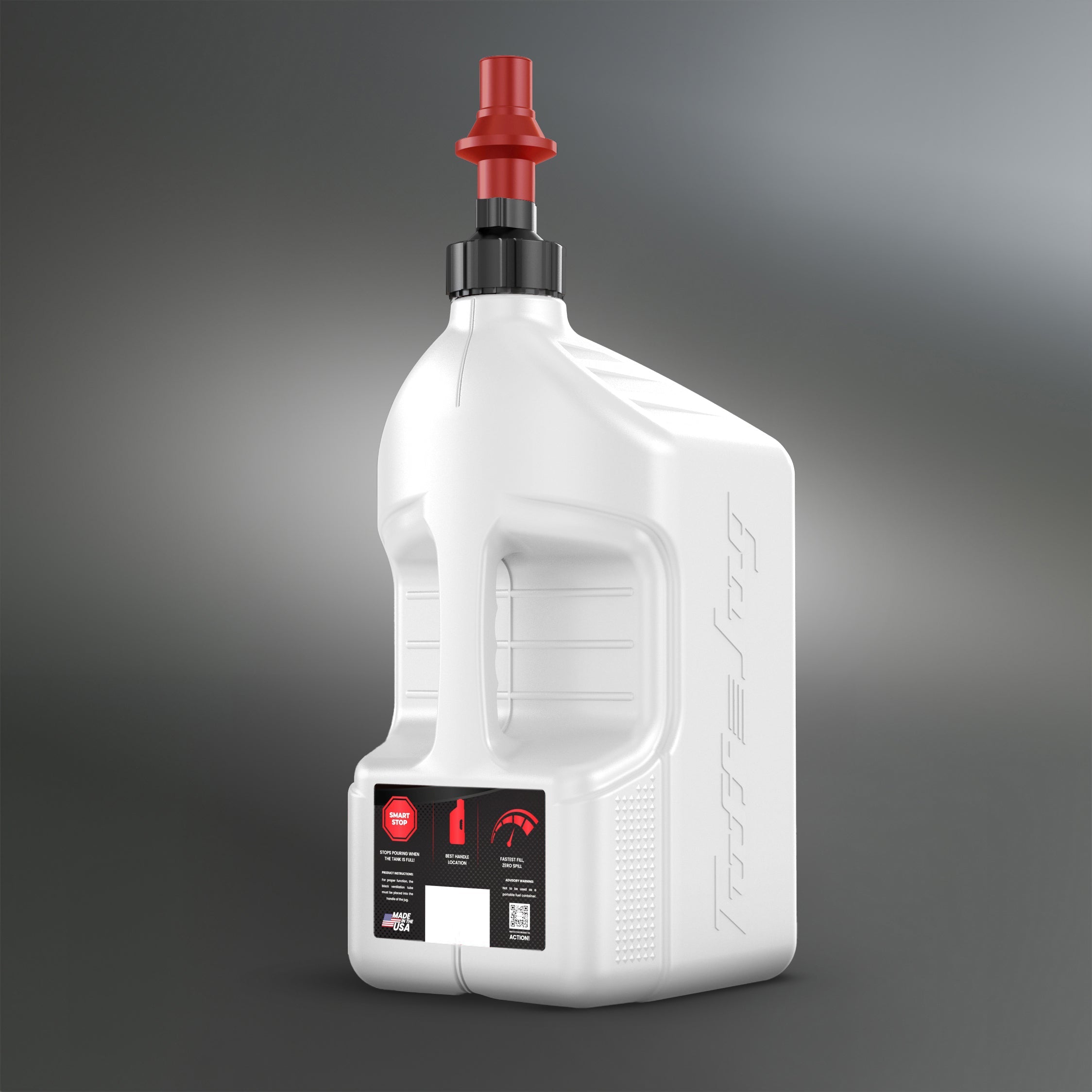 TUFF JUG Utility Container White W/Red Cap 5gal
