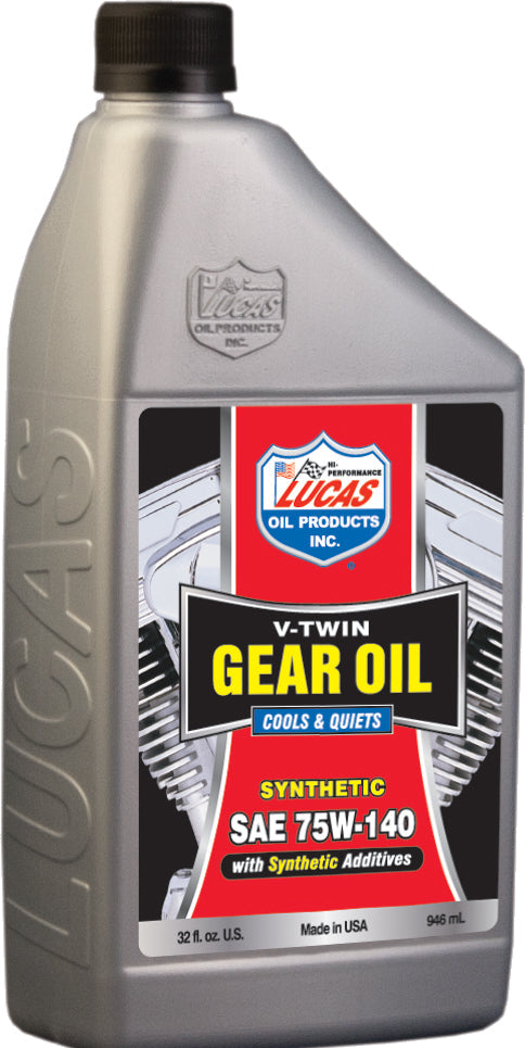 Lucas V-twin Gear Oil Synthetic 75w-140 1qt - Harddrive Products