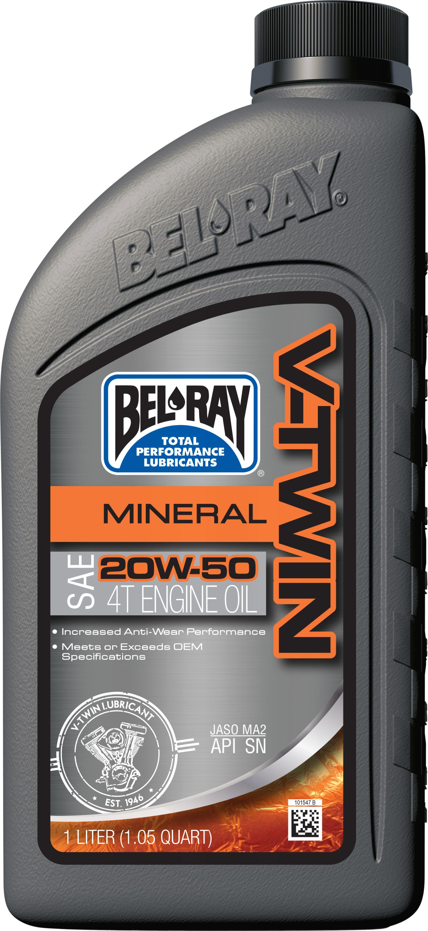 Bel-ray V-twin Mineral Engine Oil 20w-50 1l - Harddrive Products