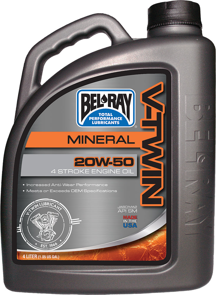 Bel-ray V-twin Mineral Engine Oil 20w-50 4l - Harddrive Products