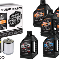 Maxima V-twin Oil Change Kit Mineral Evo Chrome Filter - Harddrive Products
