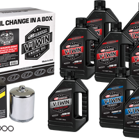Maxima V-twin Oil Change Kit Syn M8 Chrome Filter - Harddrive Products