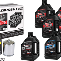 Maxima V-twin Oil Change Kit Syn Tc Chrome Filter - Harddrive Products