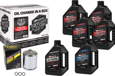 Maxima V-twin Oil Change Kit Syn Tc Chrome Filter - Harddrive Products