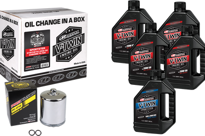 Maxima V-twin Oil Change Kit Syn Xl Chrome Filter - Harddrive Products