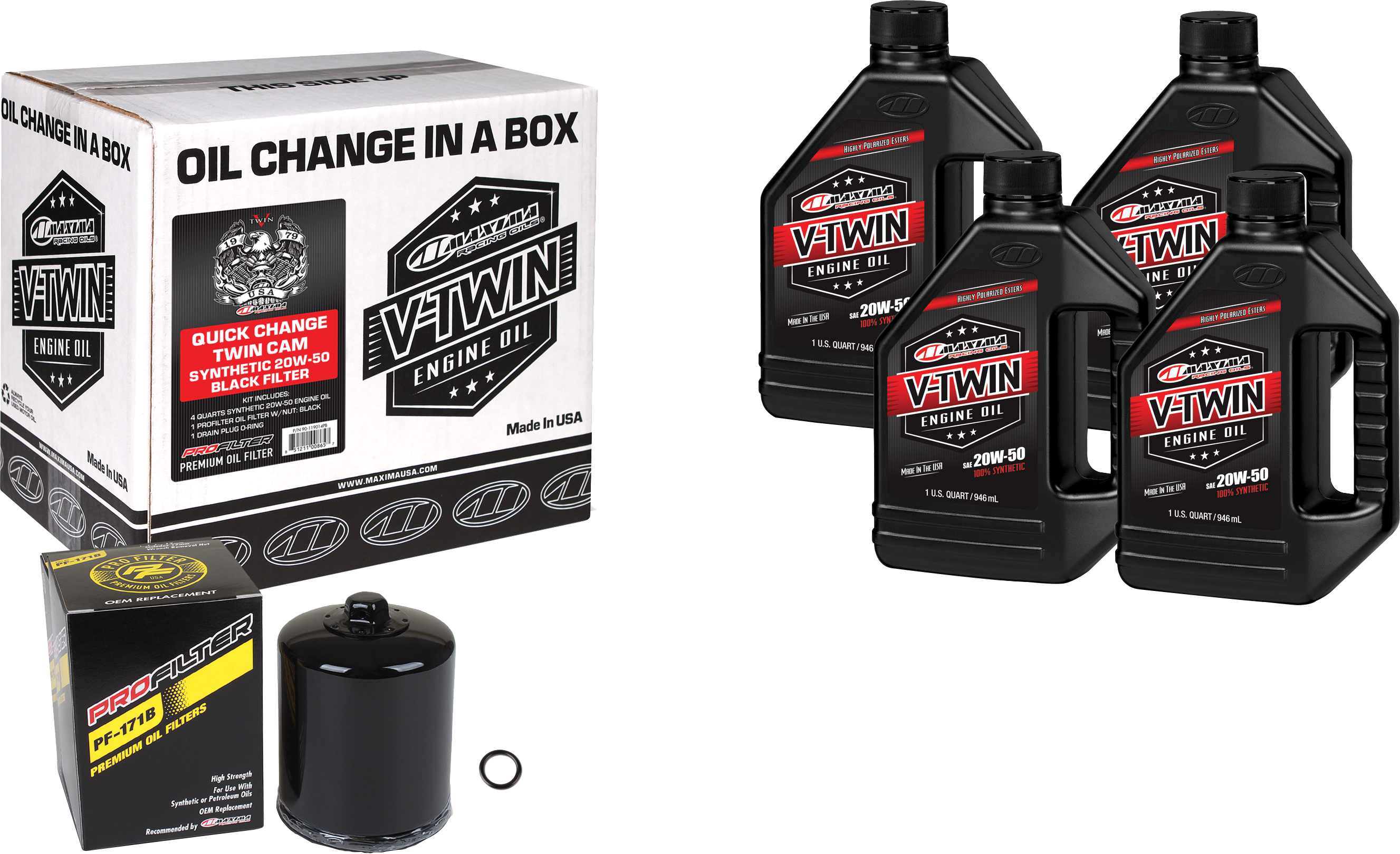 Maxima V-twin Quick Change Kit Syn Tc Black Filter - Harddrive Products