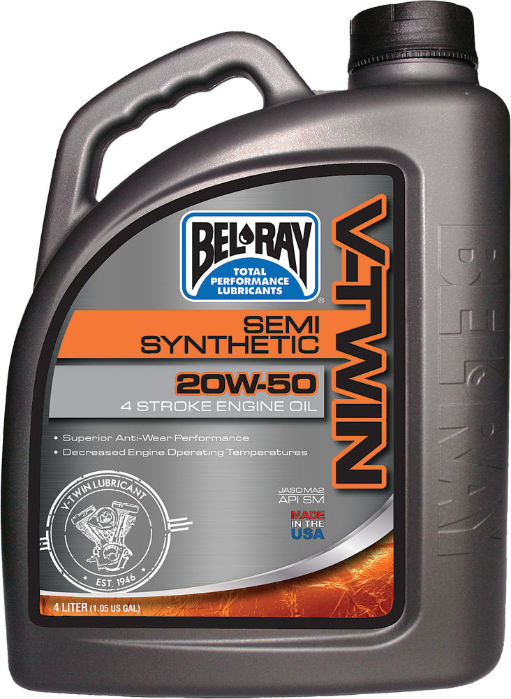 Bel-ray V-twin Semi-synthetic Engine Oil 20w-50 4l - Harddrive Products