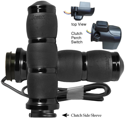 Avon Velvet Air Fbw Heated Grips 15-up Fltr Chrome - Black - Harddrive Products