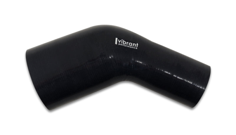 Vibrant 1.75in ID x 2in Gloss Black Silicone 45 Degree Transition Elbow - Air Intake Systems