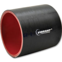 Vibrant 2-1/8in I.D. x 3in Long Gloss Black 4 Ply Aramid Reinforced Silicone Hose Coupling - Air Intake Systems