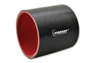 Vibrant 2-1/8in I.D. x 3in Long Gloss Black 4 Ply Aramid Reinforced Silicone Hose Coupling - Air Intake Systems