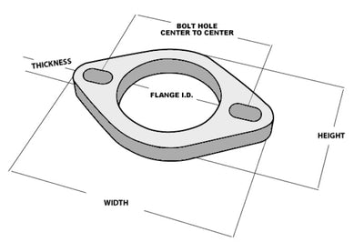 Vibrant 2-Bolt T304 SS Exhaust Flange (2.5in I.D.) - Fabrication