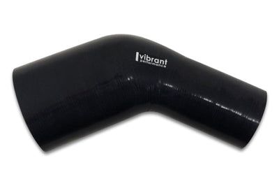 Vibrant 3.00in x 4.00in In/Out 45 Degree Black Silicone Transition Hose - Air Intake Systems