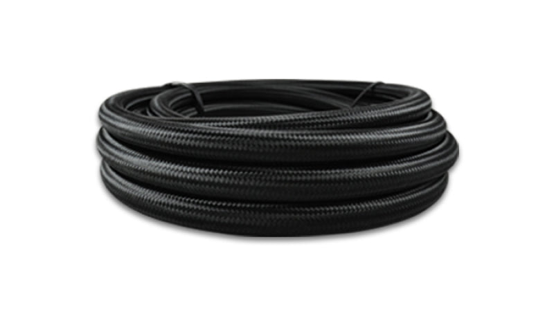Vibrant -3 AN Black Nylon Braided Flex Hose w/PTFE Liner (20ft Roll) - Fabrication