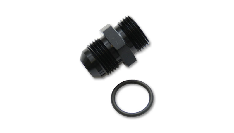 Vibrant -3AN Male Flare to -4 ORB Straight Adapter w/O-Ring - Anodized Black - Fabrication