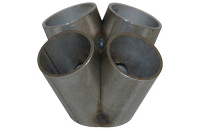 Vibrant 4 into 1 SS Turbo Mani Collector for T3 T3/T4 in Flange 48mm Pipe OD 3in tall 72mmx48mm - Fabrication