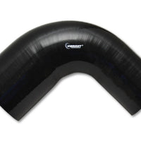 Vibrant 4 Ply Reinforced Silicone 90 degree Transition Elbow - 3in I.D. x 4in (BLACK) - Air Intake Systems