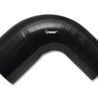 Vibrant 4 Ply Reinforced Silicone 90 degree Transition Elbow - 3in I.D. x 4in (BLACK) - Air Intake Systems