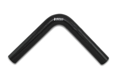 Vibrant 4 Ply Reinforced Silicone Elbow Connector - 1.25in ID x 8in Leg 90 Deg (BLACK) - Air Intake Systems