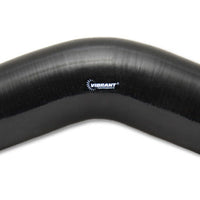 Vibrant 4 Ply Reinforced Silicone Elbow Connector - 1.5in I.D. - 45 deg. (BLACK) - Air Intake Systems