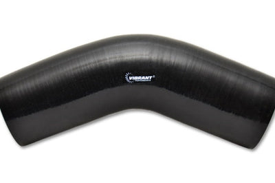 Vibrant 4 Ply Reinforced Silicone Elbow Connector - 1.5in I.D. - 45 deg. (BLACK) - Air Intake Systems