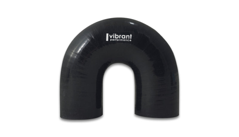 Vibrant 4 Ply Reinforced Silicone Elbow Connector - 1in ID x 5.875in Leg 180 Deg (BLACK) - Air Intake Systems