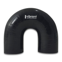 Vibrant 4 Ply Reinforced Silicone Elbow Connector - 1in ID x 5.875in Leg 180 Deg (BLACK) - Air Intake Systems