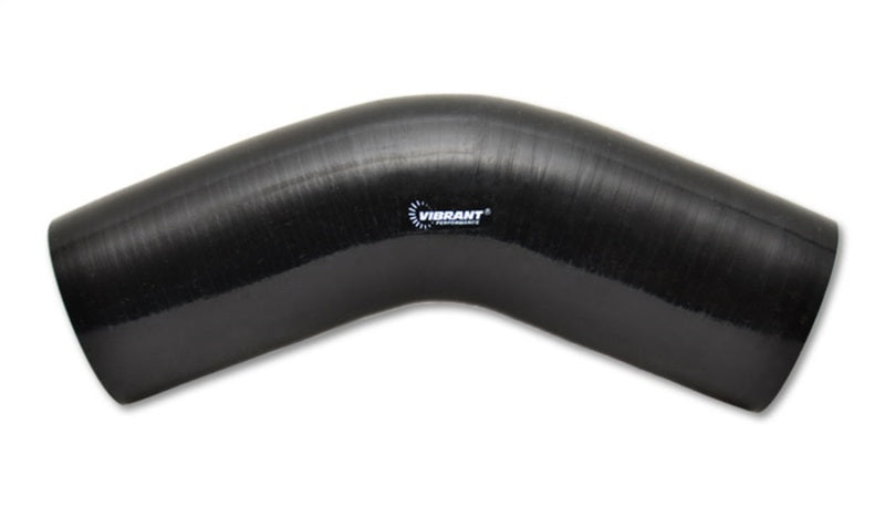 Vibrant 4 Ply Reinforced Silicone Elbow Connector - 2.5in I.D. - 45 deg. (BLACK) - Air Intake Systems