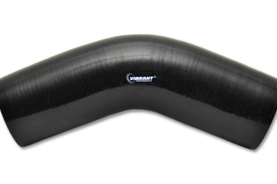 Vibrant 4 Ply Reinforced Silicone Elbow Connector - 2in I.D. - 45 deg. (BLACK) - Air Intake Systems
