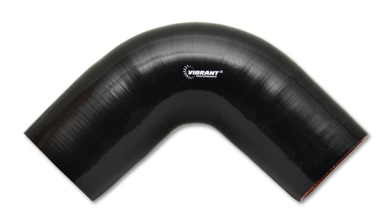 Vibrant 4 Ply Reinforced Silicone Elbow Connector - 2in I.D. - 90 deg. (BLACK) - Air Intake Systems