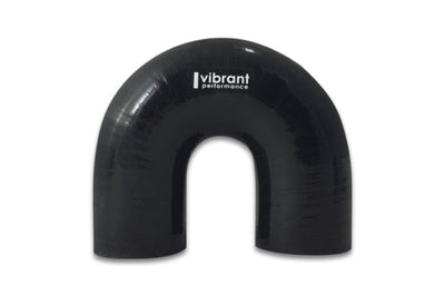 Vibrant 4 Ply Reinforced Silicone Elbow Connector - 2in ID x 5.50in Leg 180 Deg (BLACK) - Air Intake Systems
