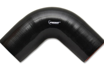 Vibrant 4 Ply Reinforced Silicone Elbow Connector - 3in I.D. - 90 deg. (BLACK) - Air Intake Systems