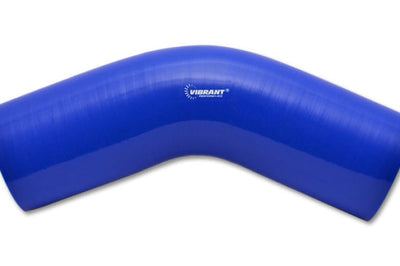 Vibrant 4 Ply Reinforced Silicone Elbow Connector - 4in I.D. - 45 deg. (BLUE) - Air Intake Systems