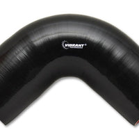 Vibrant 4 Ply Reinforced Silicone Elbow Connector - 4in I.D. - 90 deg. (BLACK) - Air Intake Systems