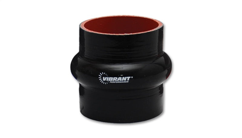 Vibrant 4 Ply Reinforced Silicone Hump Hose Connector - 3.5in I.D. x 3in long (BLACK) - Air Intake Systems