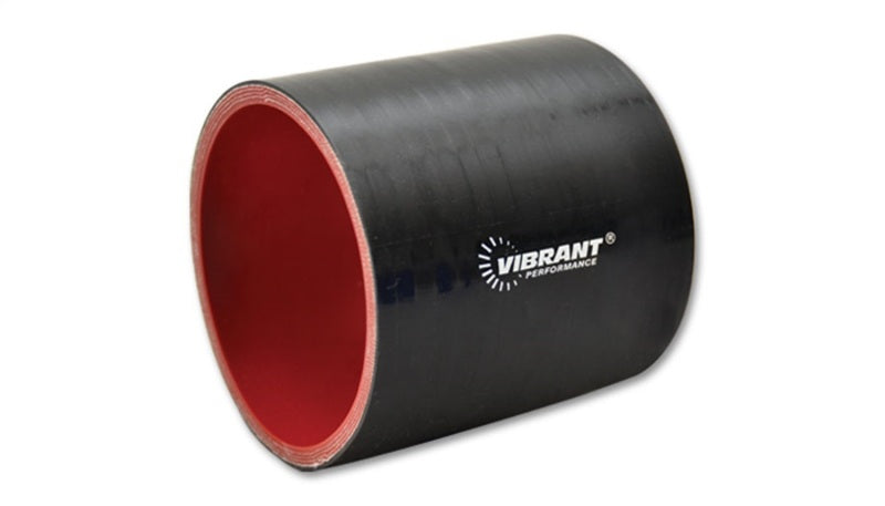 Vibrant 4 Ply Reinforced Silicone Straight Hose Coupling - 1.75in I.D. x 3in long (Black) - Air Intake Systems