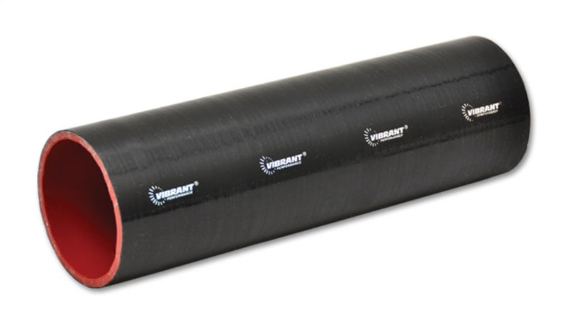 Vibrant 4 Ply Reinforced Silicone Straight Hose Coupling - 2.25in I.D. x 12in long (BLACK) - Air Intake Systems