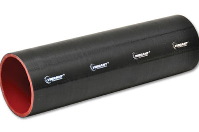 Vibrant 4 Ply Reinforced Silicone Straight Hose Coupling - 4in I.D. x 12in long (BLACK) - Air Intake Systems