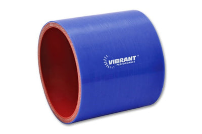 Vibrant 4 Ply Reinforced Silicone Straight Hose Coupling - 4in I.D. x 3in long (BLUE) - Air Intake Systems