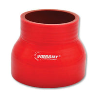 Vibrant 4 Ply Reinforced Silicone Transition Connector - 1.75in I.D. x 2.5in 3in long (RED) - Air Intake Systems