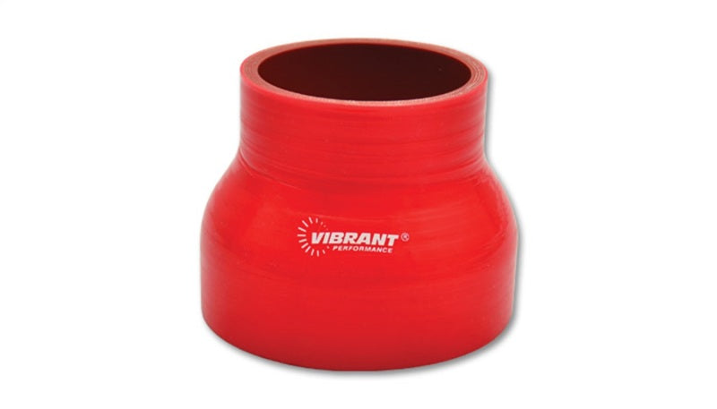 Vibrant 4 Ply Reinforced Silicone Transition Connector - 1.75in I.D. x 2.5in 3in long (RED) - Air Intake Systems