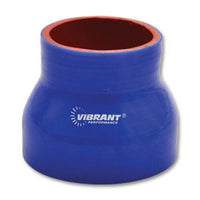 Vibrant 4 Ply Reinforced Silicone Transition Connector - 2.5in I.D. x 3in long (BLUE) - Air Intake Systems
