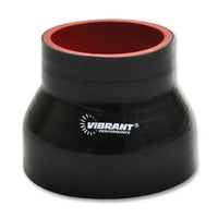 Vibrant 4 Ply Reinforced Silicone Transition Connector - 2.5in I.D. x 3in long (BLACK) - Air Intake Systems