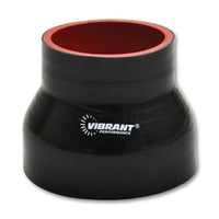 Vibrant 4 Ply Reinforced Silicone Transition Connector - 2.5in I.D. x 2.75in 3in long (BLACK) - Air Intake Systems