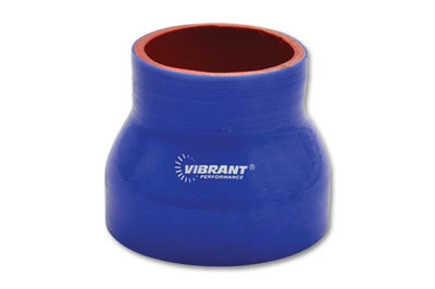 Vibrant 4 Ply Reinforced Silicone Transition Connector - 2.5in I.D. x 3in long (BLUE) - Air Intake Systems
