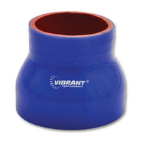 Vibrant 4 Ply Reinforced Silicone Transition Connector - 2in I.D. x 2.5in 3in long (BLUE) - Air Intake Systems